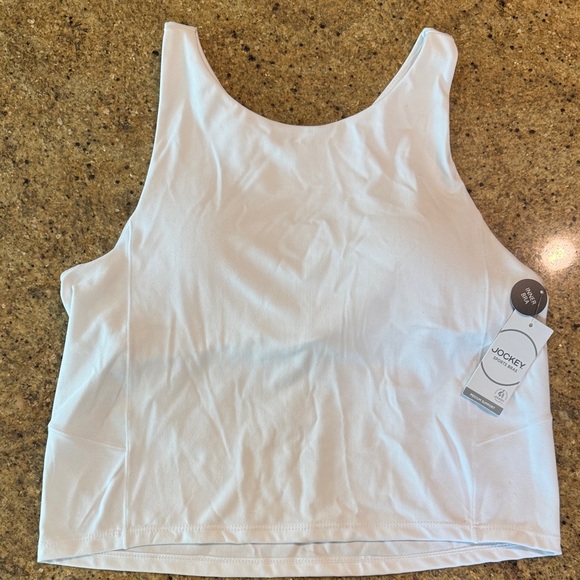Jockey Tops - Jockey Women's Classic White Athletic Tank with Built in Bra, Racerback, XL, NWT